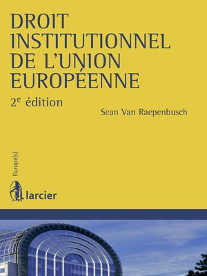 cover image of Droit institutionnel de l'Union européenne